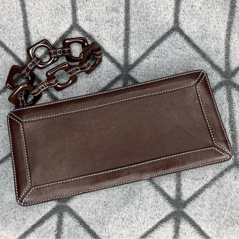 RARE Jonathan Adler Mid Century Modern Geometric l Leather Wristlet Clutch Y2K W